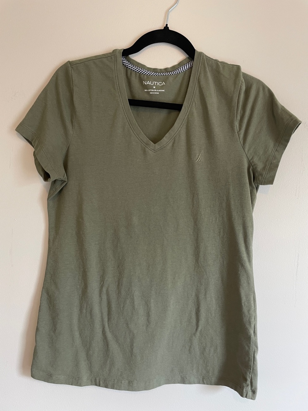 Nautica Olive Green V-Neck Short Sleeve Tee